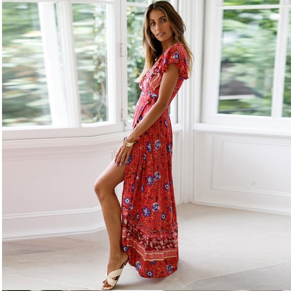 NEW Floral Wrap Maxi Dress - Picture 3 of 9